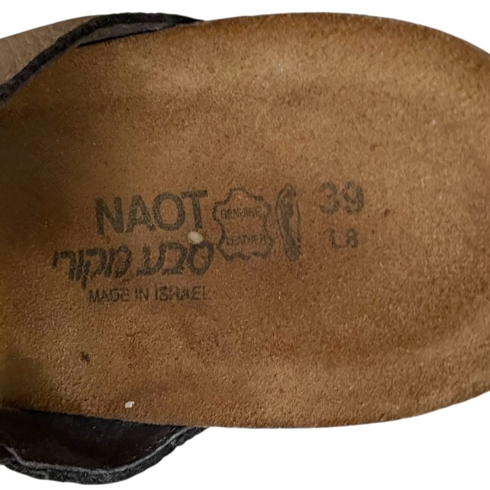 NAOT Ashley Wedge Sandals With Stones Gold 39 - Picture 8 of 9